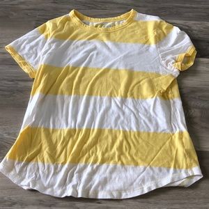 Yellow and white striped Old Navy tee